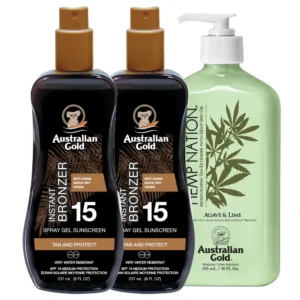 2xSPF 15 bronzer in 1xHemp Nation Agave&Lime
